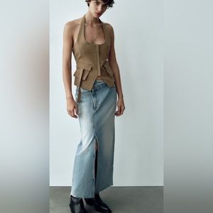 Zara denim skirt. Sold out on website. Worn once. Price is firm.